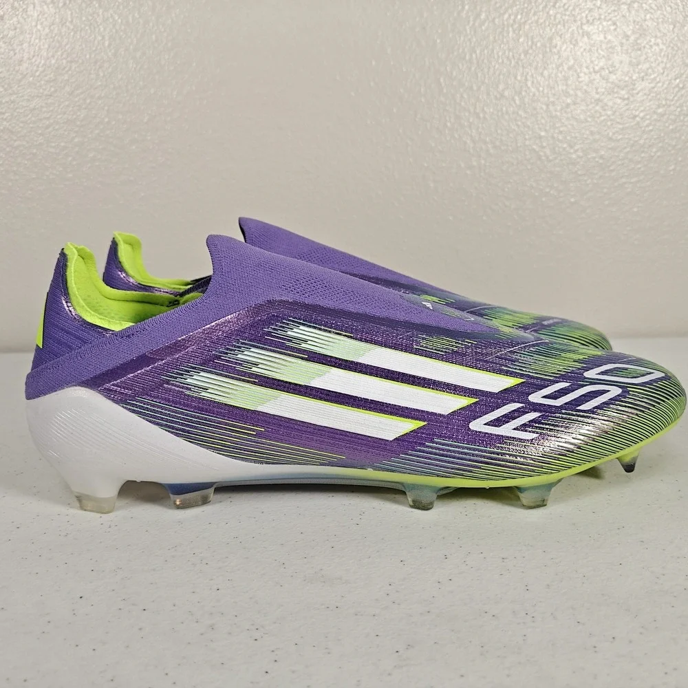 Adidas F50 Elite Laceless FG Soccer Cleats Men's Size 13 Purple Green JH7628